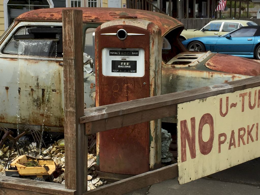From sleek and shiny, to dust, to rust. Life springs anewâ€¦ US 101, Long Beach, Washington