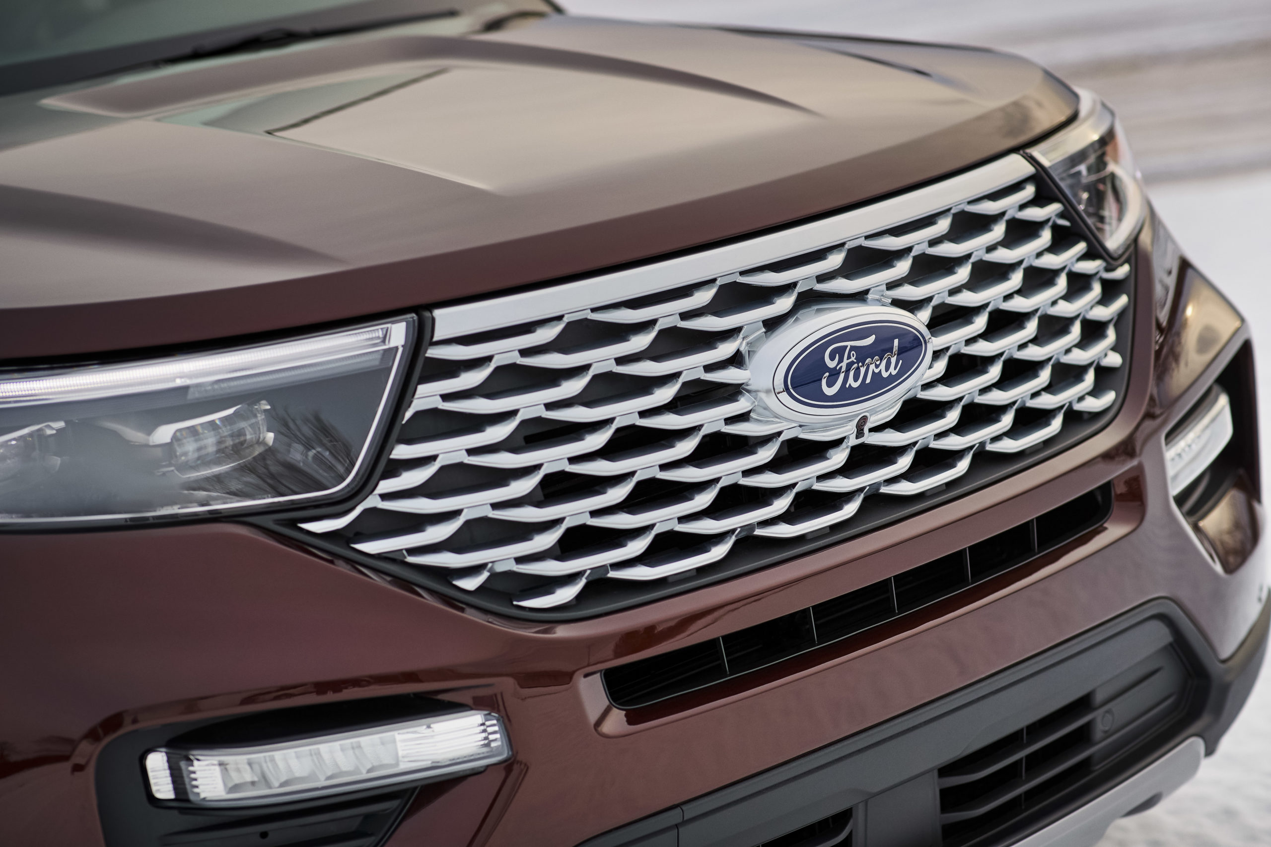 The grille of the 2020 Ford Explorer
