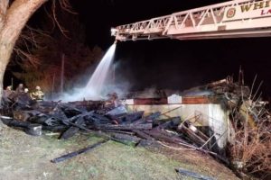 Image shared on GoFundMe showing the wreckage left from a fire at the home of Scott A. Jones 
