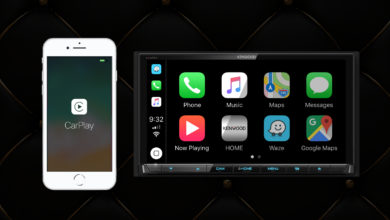 With CarPlay, iPhone users can choose from a select menu of apps though the KENWOOD receiver, either by pressing familiar icons