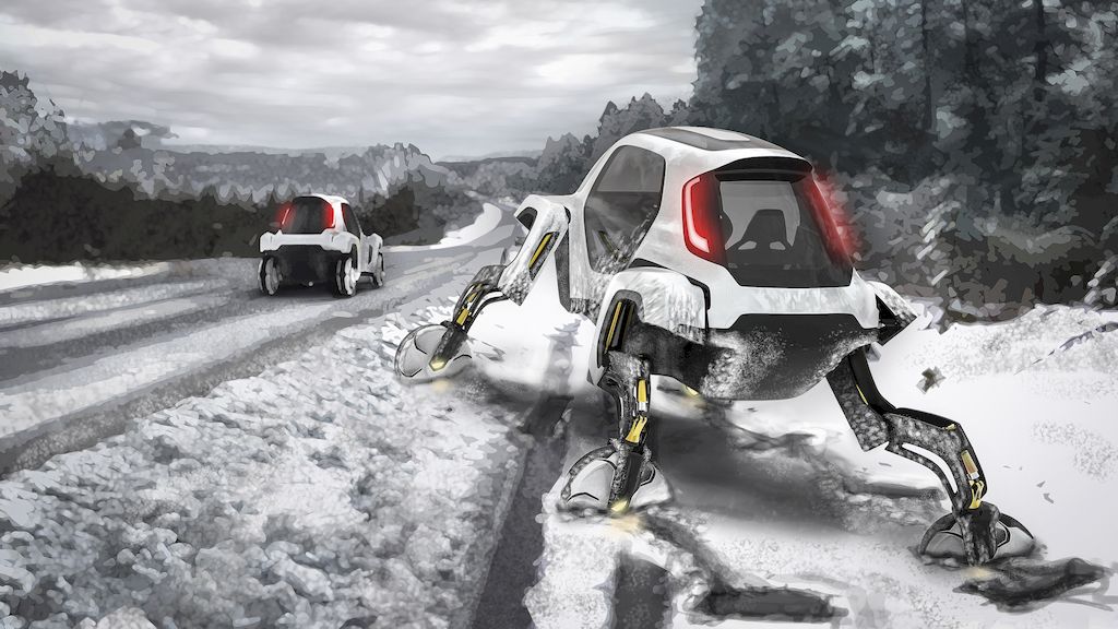Sketch dreaming up uses for Hyundai's Elevate walking car concept