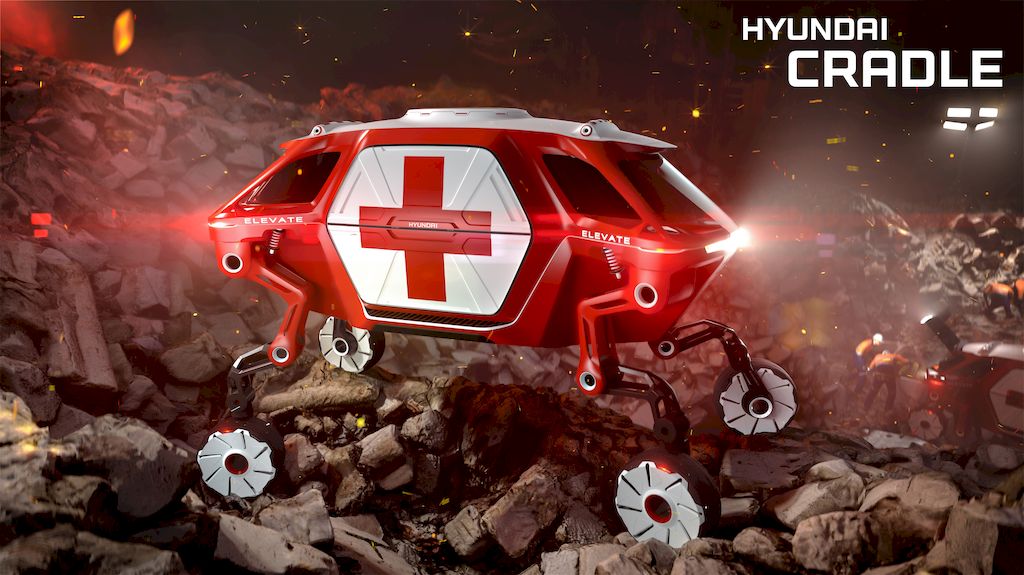Sketch dreaming up uses for Hyundai's Elevate walking car concept