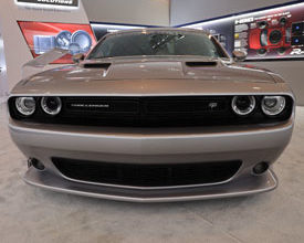 2018 Dodge Challenger on display in the Alpine booth at CES 2019. The car was customized by Petty's Garage of of Level Cross, No