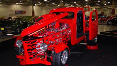 This wild 1942 Dodge truck called Mirror Image was featured at WOW with plasma-cut flames in the hood sides and grille