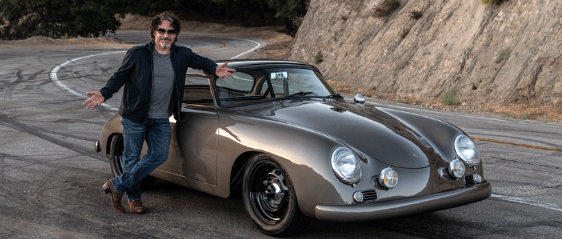 John Oates stading with his 1960 Emory Outlaw Porsche 356 Cabriolet