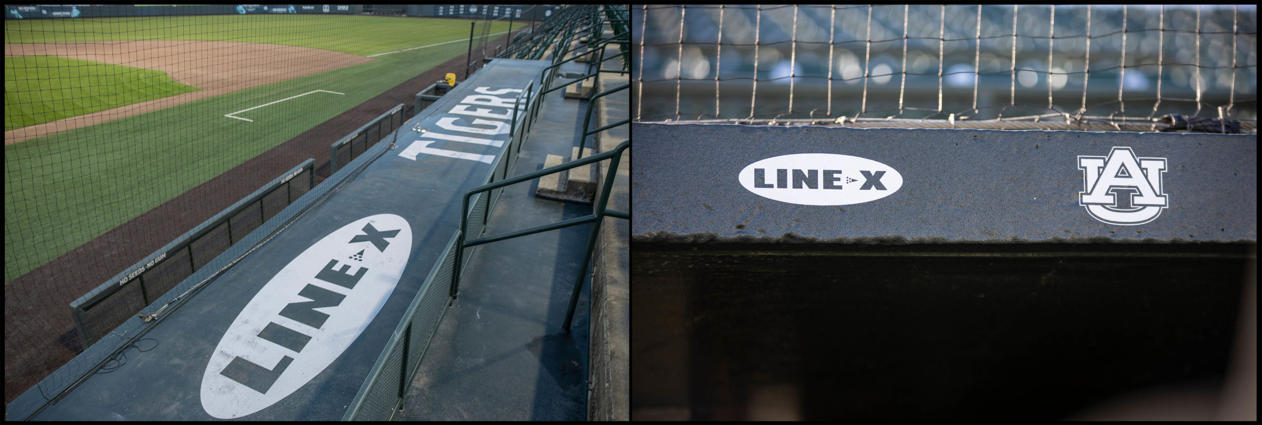 LINE-X restored the roofs and facia of the baseball dugouts at Samford Stadium-Hitchcock Field at Plainsman Park at Auburn Unive