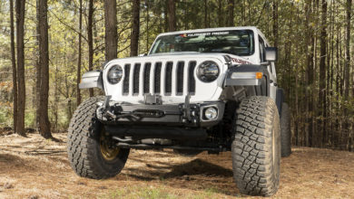 Arcus Front Stubby Bumper for 2018-â€˜19 Wrangler JL/JLU models by Rugged Ridge.