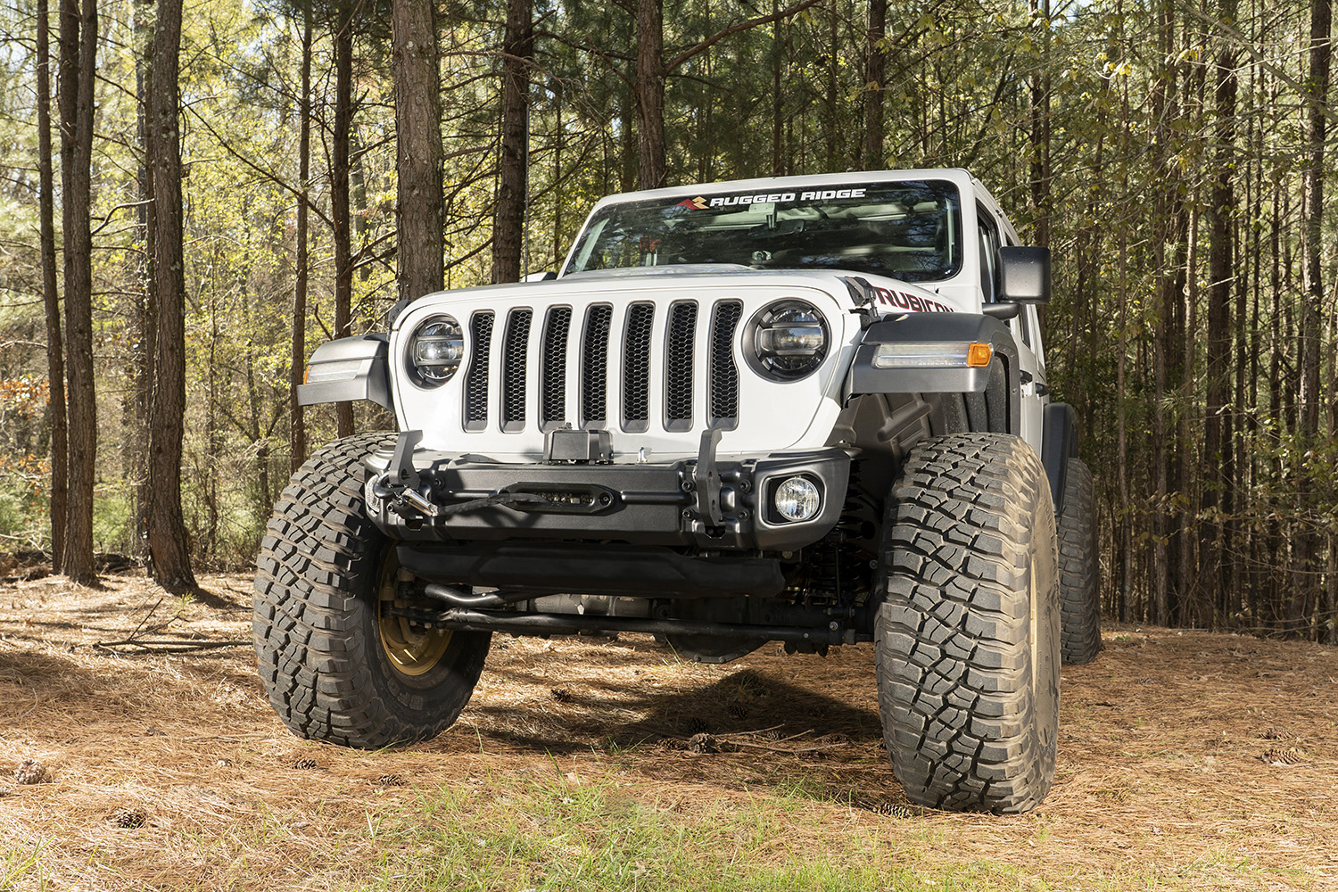 Arcus Front Stubby Bumper for 2018-â€˜19 Wrangler JL/JLU models by Rugged Ridge.