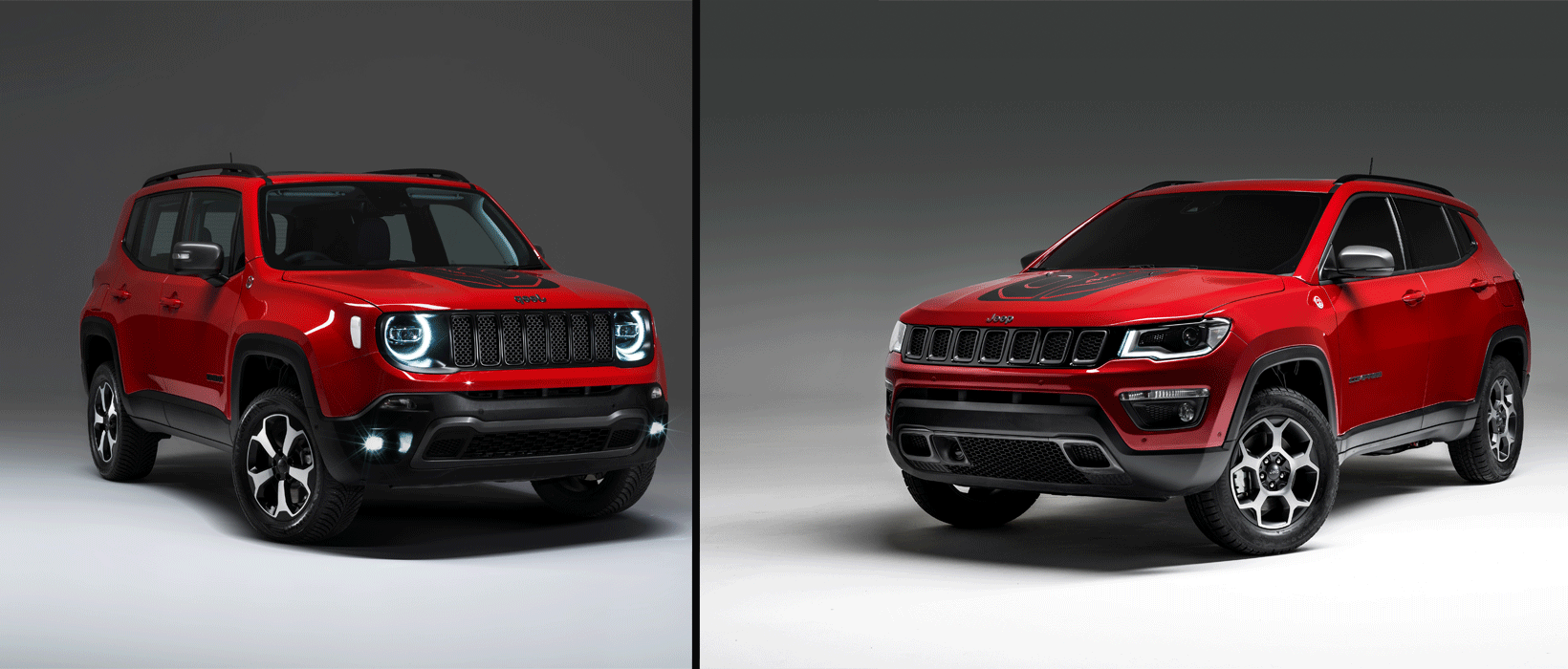 Hybrid Jeep Renegade and Compass models showcased at the Geneva Motor Show