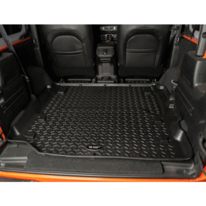 Rugged Ridge Cargo Area Floor Liner for 2018-'19 Wrangler JL two-door models.