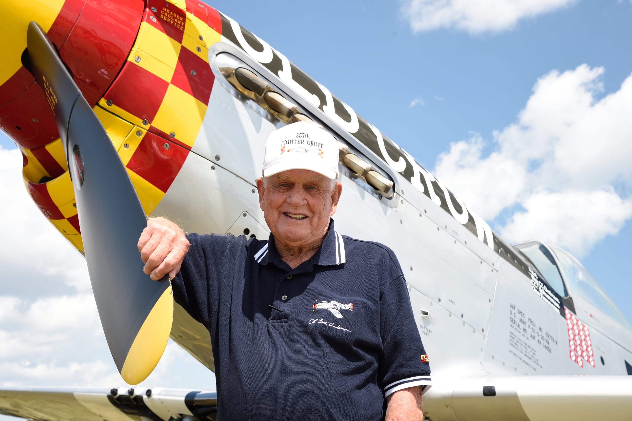 Col. Bud Anderson flew many missions in the P-51D Mustang fighter aircraft during World War II