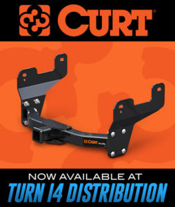 Turn 14 Distribution line card now has CURT custom-fit trailer hitches and towing support products