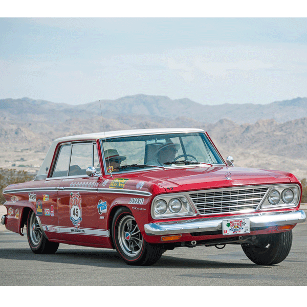 American Car Museum The Great Race is Jim Hedke Janet Allison 1964 Studebaker Lark Daytona 5th overall