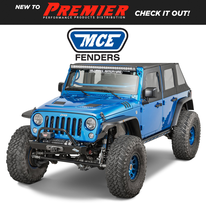 Premier Performance Products Distribution stocking and shipping MCE Fenders, which makes fenders and flares for Jeep Wrangler