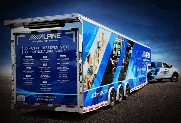 The Alpine Event Trailer will be used during consumer events for dealer sales and marketing support.