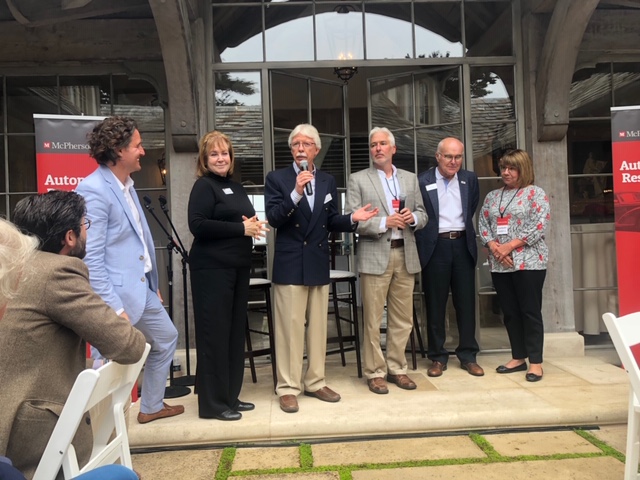 L-R: MC President Michael Schneider, Melanie Lundquist, Richard Lundquist, Chris Hammond, Paul Russell and Barbara Russell.