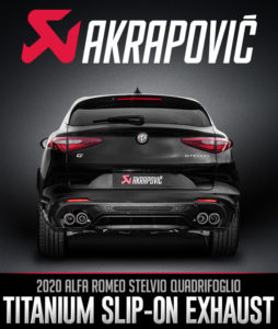 Akrapovič Alfa Romeo Stelvio Quadrifoglio Slip-On Line Titanium Exhaust Now Available at Turn 14 Distribution | THE SHOP