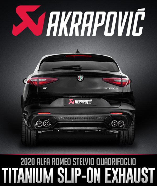 Akrapovič Alfa Romeo Stelvio Quadrifoglio Slip-On Line Titanium Exhaust Now Available at Turn 14 Distribution | THE SHOP