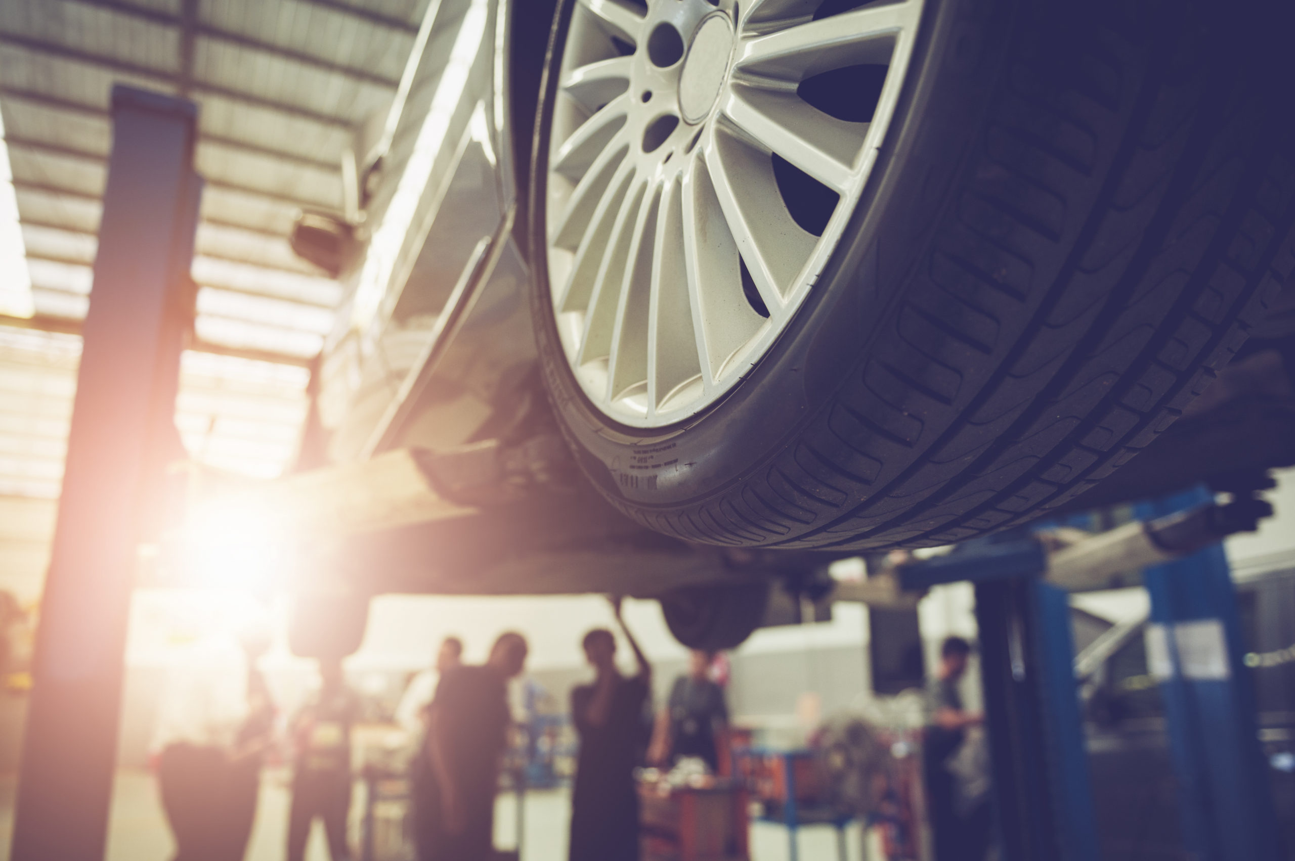 Mechanic repairing a car