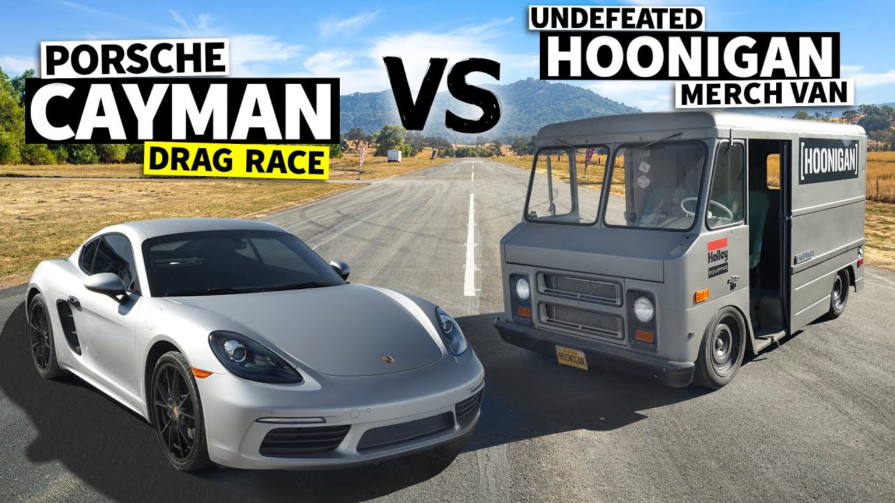 This vs. That: Porsche Cayman Races the Hoonigan Merch Van | THE SHOP