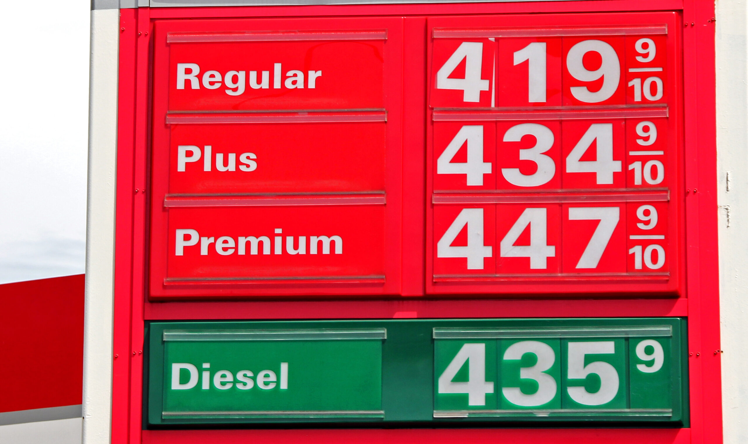 sign showing high gas prices