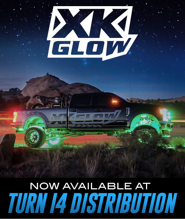 turn 14 XKGlow graphic with lighted truck side view