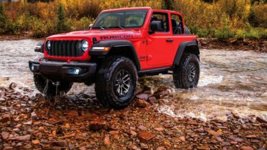 red Jeep on 35s