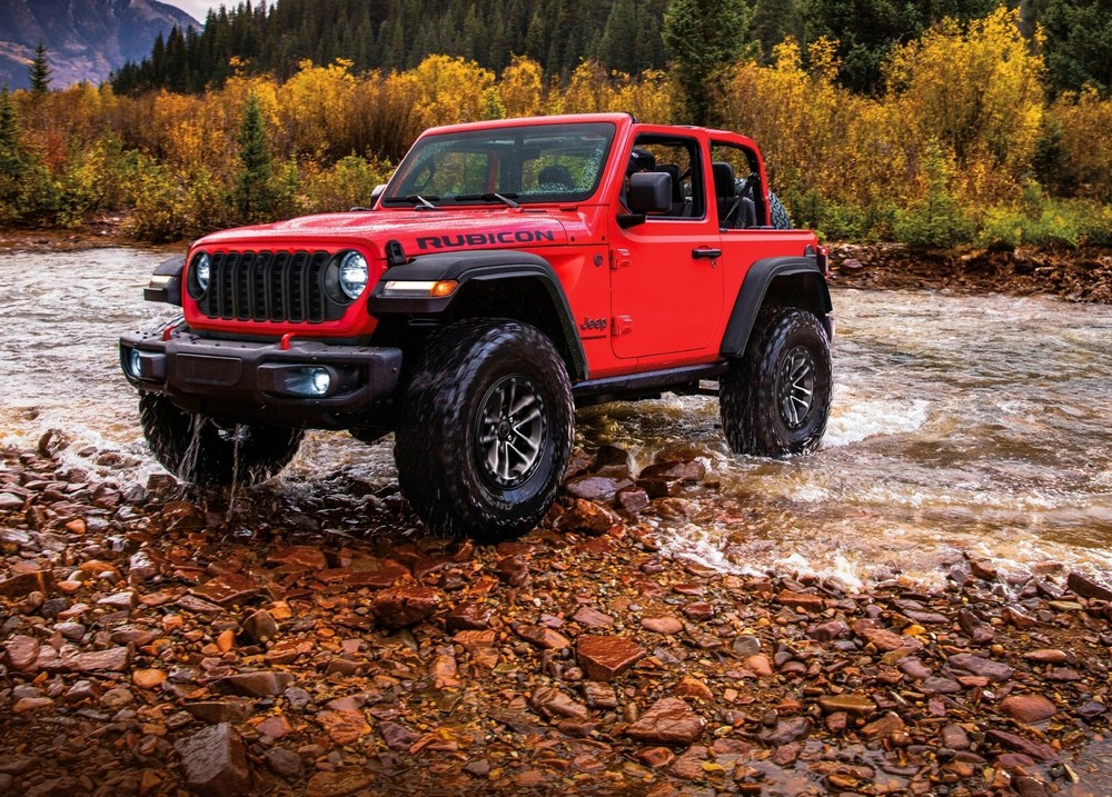 red Jeep on 35s