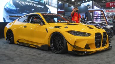 Yellow BMW at SEMA