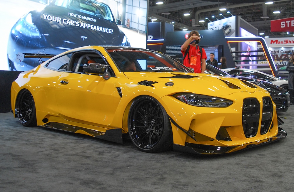 Yellow BMW at SEMA