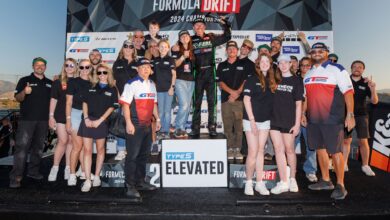 Racers on Formula DRIFT podium