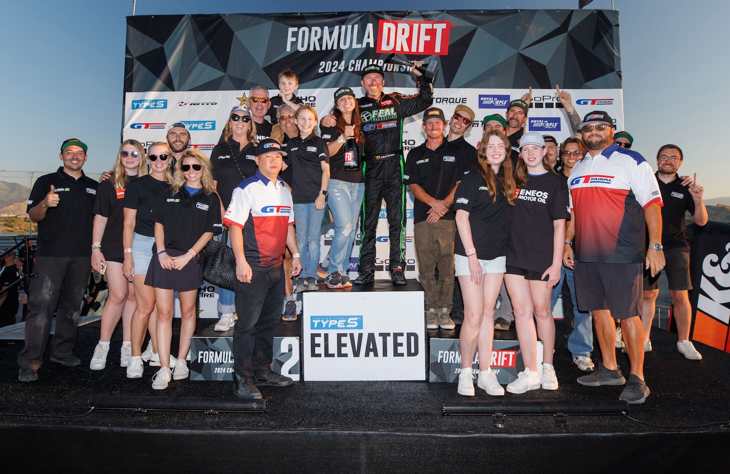 Racers on Formula DRIFT podium