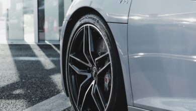 new vehicle wheel closeup indoors