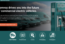 Homepage for Commercial Electric Vehicle Hub on Comvoy