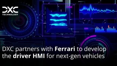 Graphic representation of infotainment systems by DXC for Ferrari