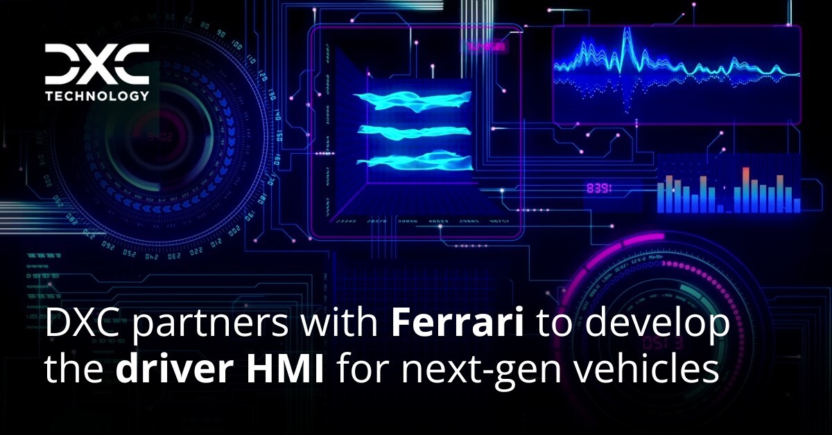 Graphic representation of infotainment systems by DXC for Ferrari