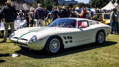 Car on display outside at The Quail