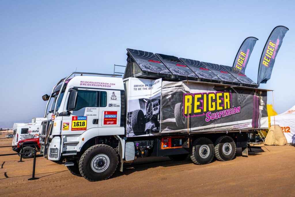 Reiger Suspension service truck at Dakar Rally