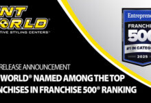 Tint World Named in Entrepreneur's Franchise 500