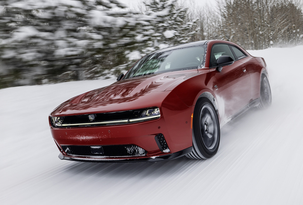 2025 Dodge Charger Daytona driving in snow