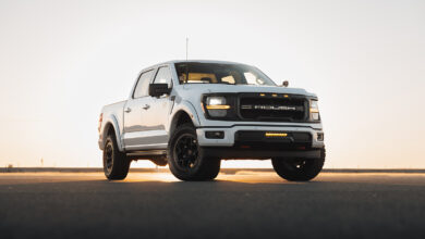 Roush Performance Ford F-150 parked in front of setting sun