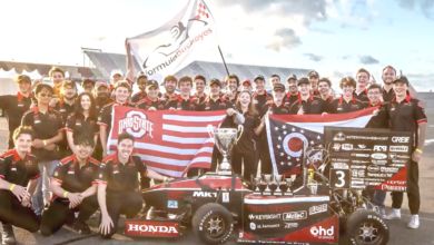 Buckeyes Formula Student Team posing with car