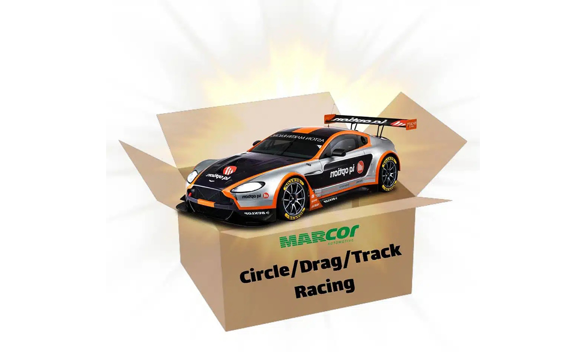 DH2T/Marcor Shop-in-a-Box graphic for racing