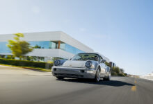 Electrified Porsche 911 (964) on road