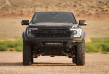 Ford truck parked in desert