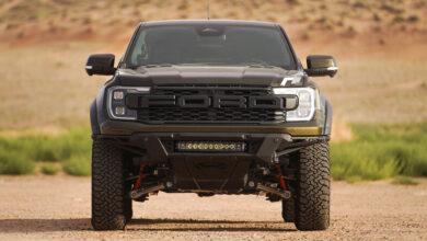 Ford truck parked in desert