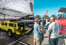 MB Quart Jeep demo vehicles at race track and show