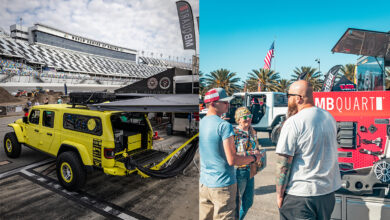 MB Quart Jeep demo vehicles at race track and show