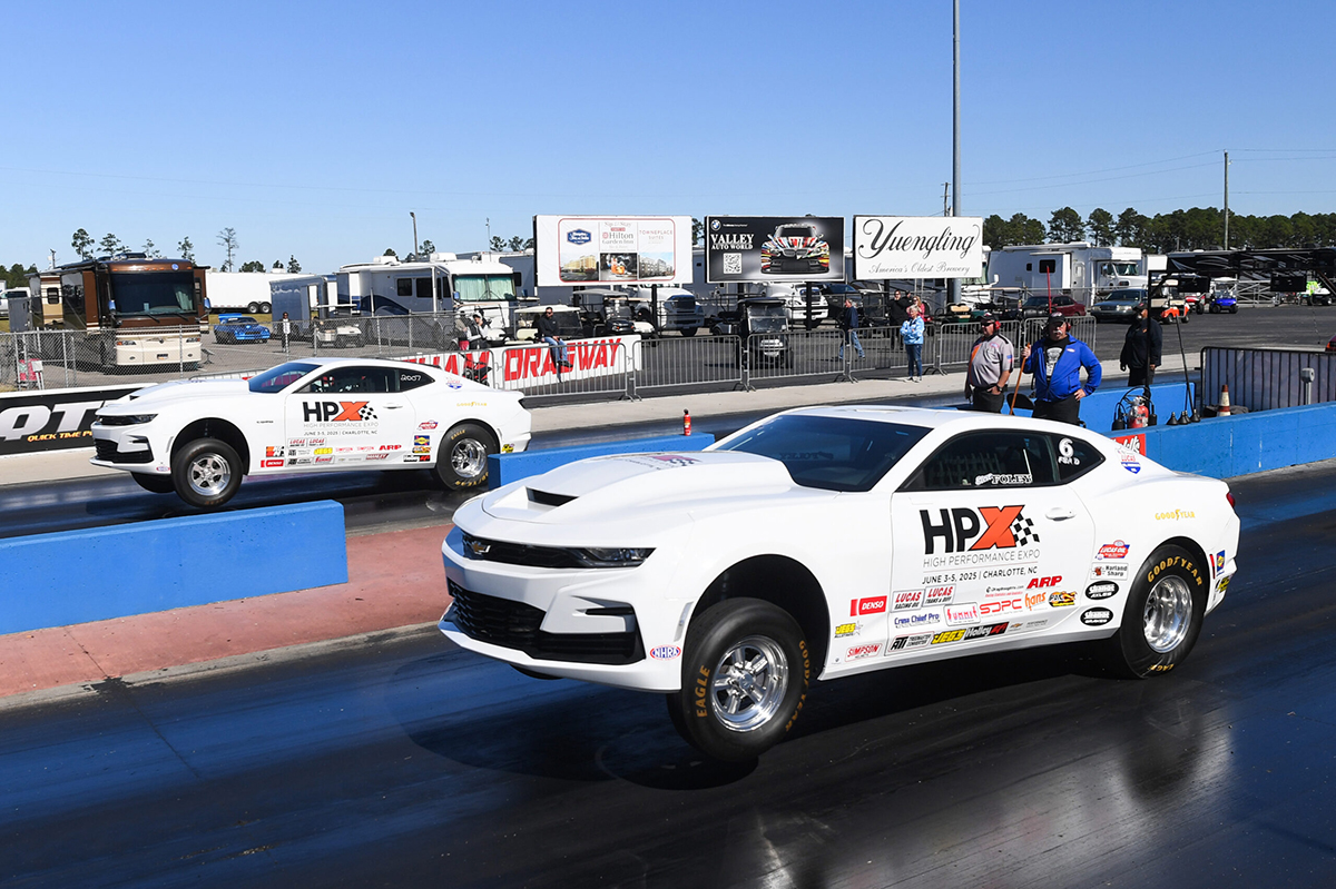 HPX Poole Adams COPO Camaros on dragstrip