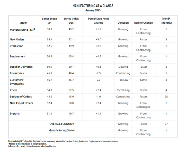 KPI February 2025 Manufacturing graph 1